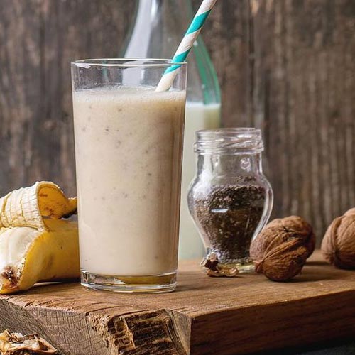 RECETTES SAINES AVEC DES FRUITS SECS : Smoothie aux Noix et Bananes