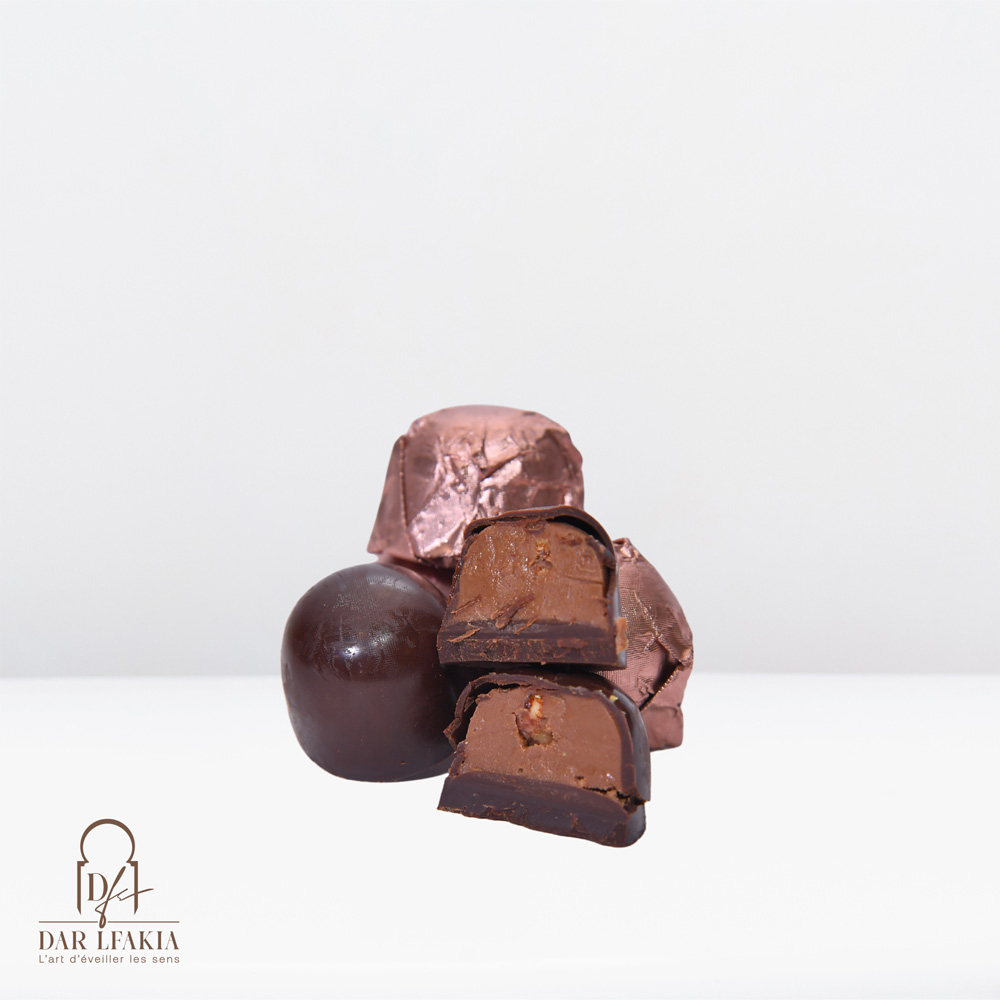 Chocolat Noir Praliné Noisettes et Noisettes Trempées